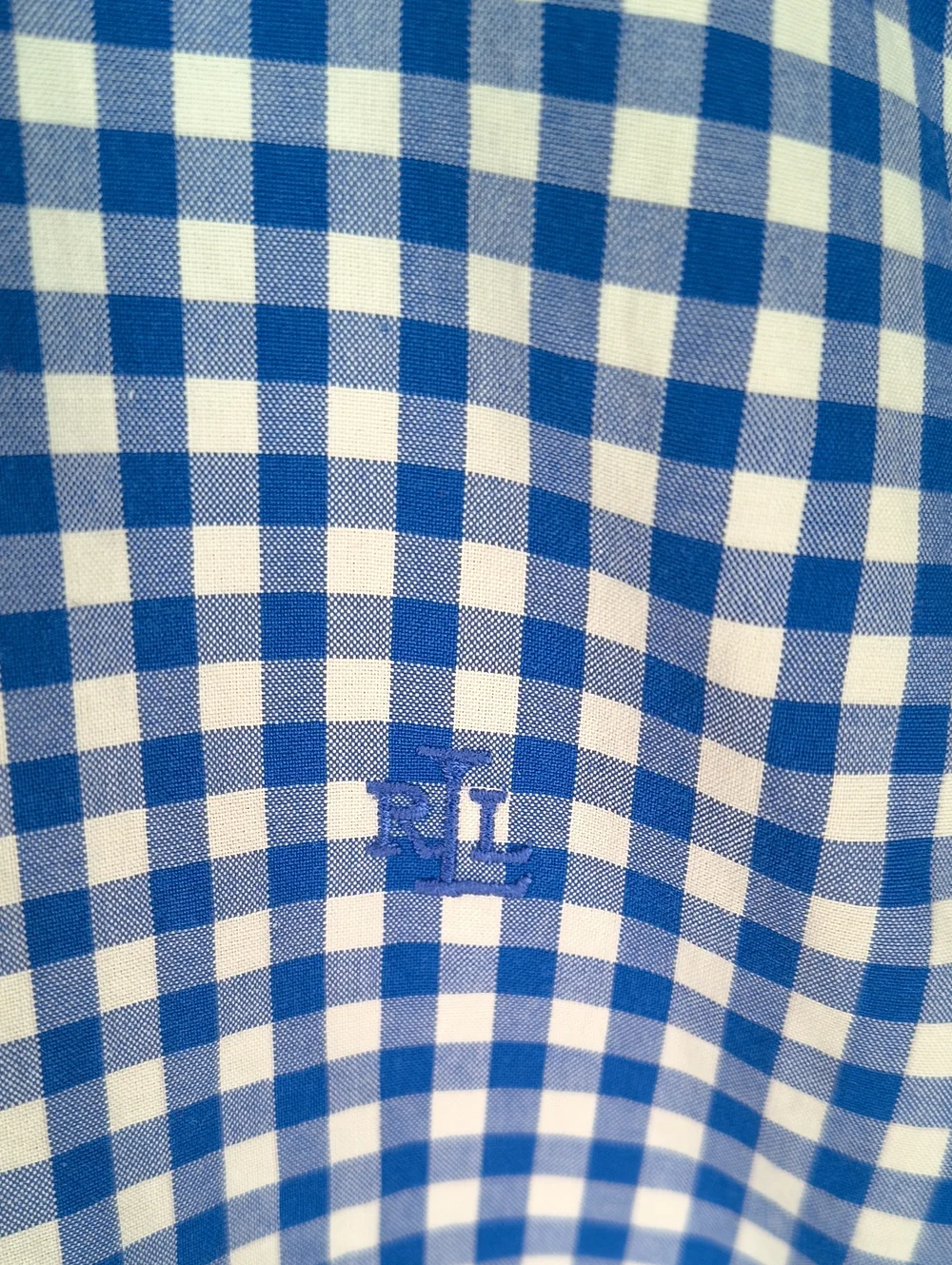 Lauren Ralph Lauren Blue Gingham Button-Down Shirt Cotton XL - Picture 3 of 9
